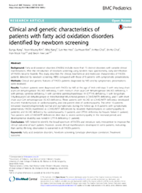 Screenshot of BMC Pediatrics publication on mitochondrial dysfunction in fatty acid oxidation disorder