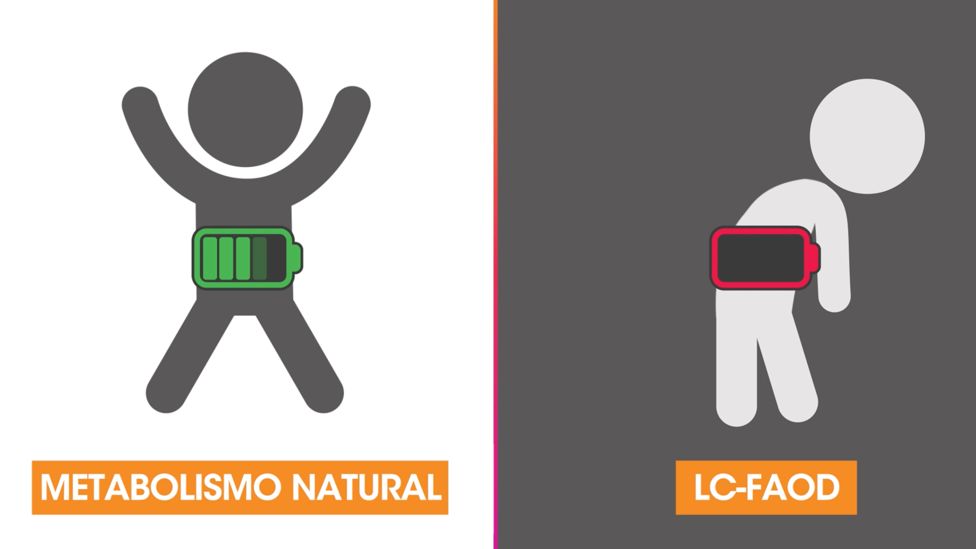 Graphic for patient video to understand what causes LC-FAOD and how it impacts the body