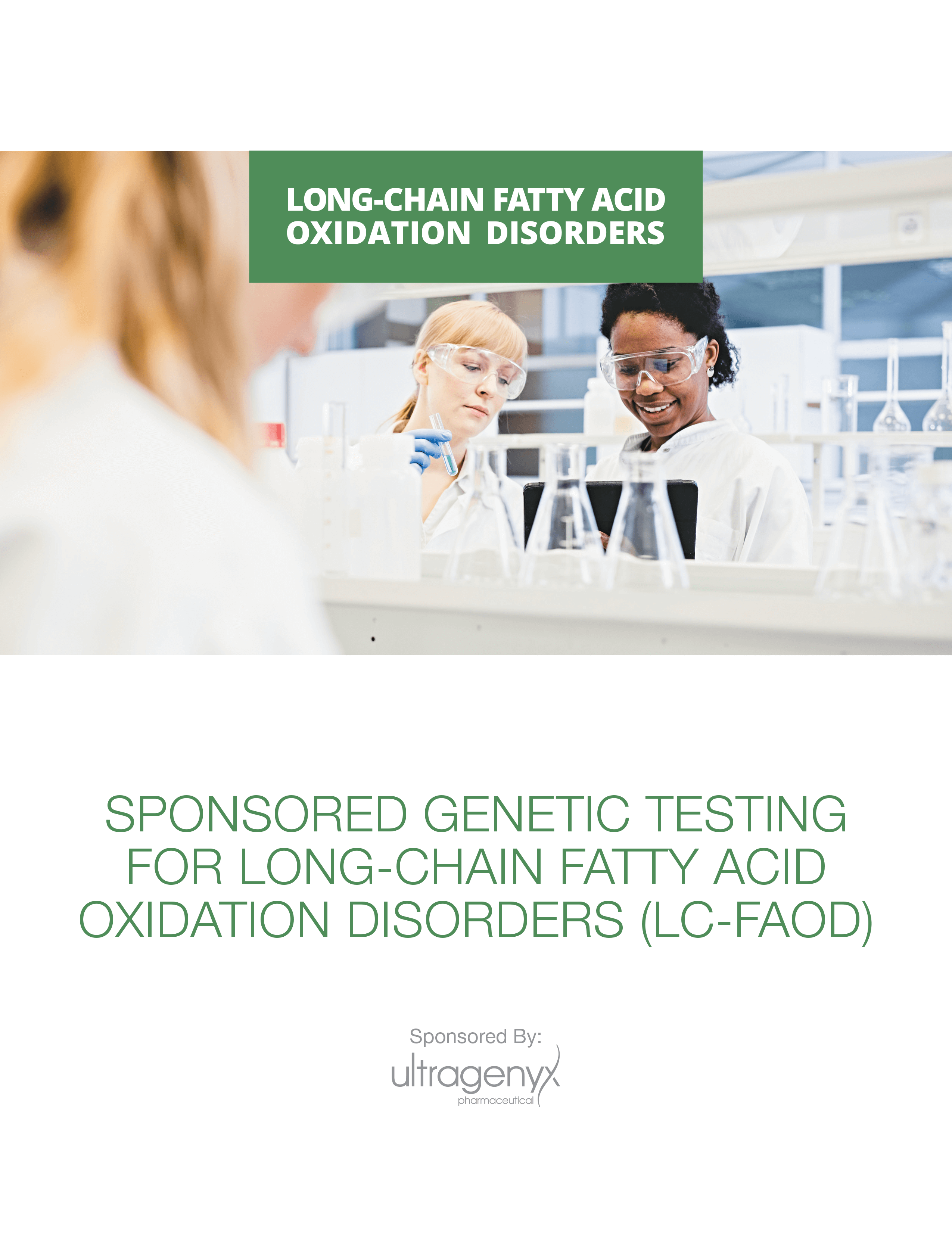 Front cover of sponsored LC-FAOD genetic testing overview download
